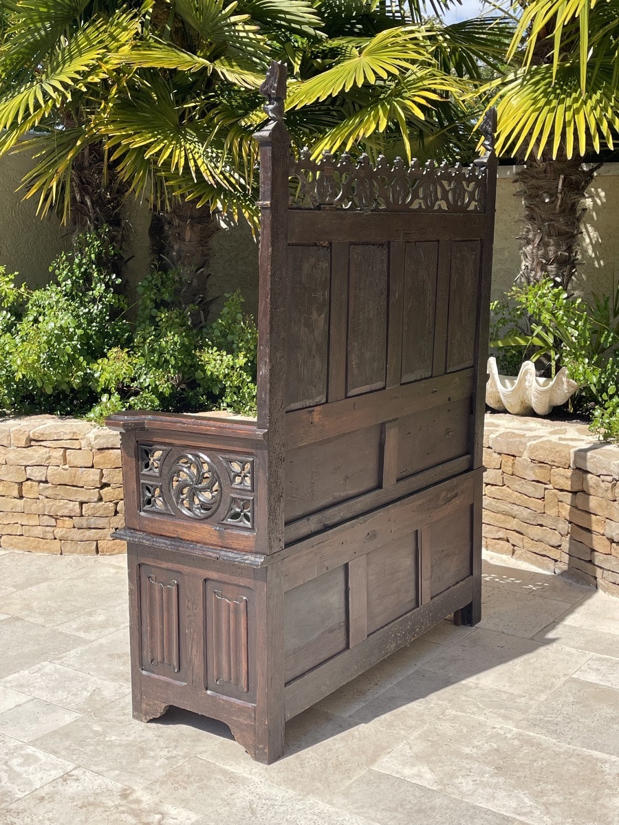 Banc Coffre Style Gothique -photo-6