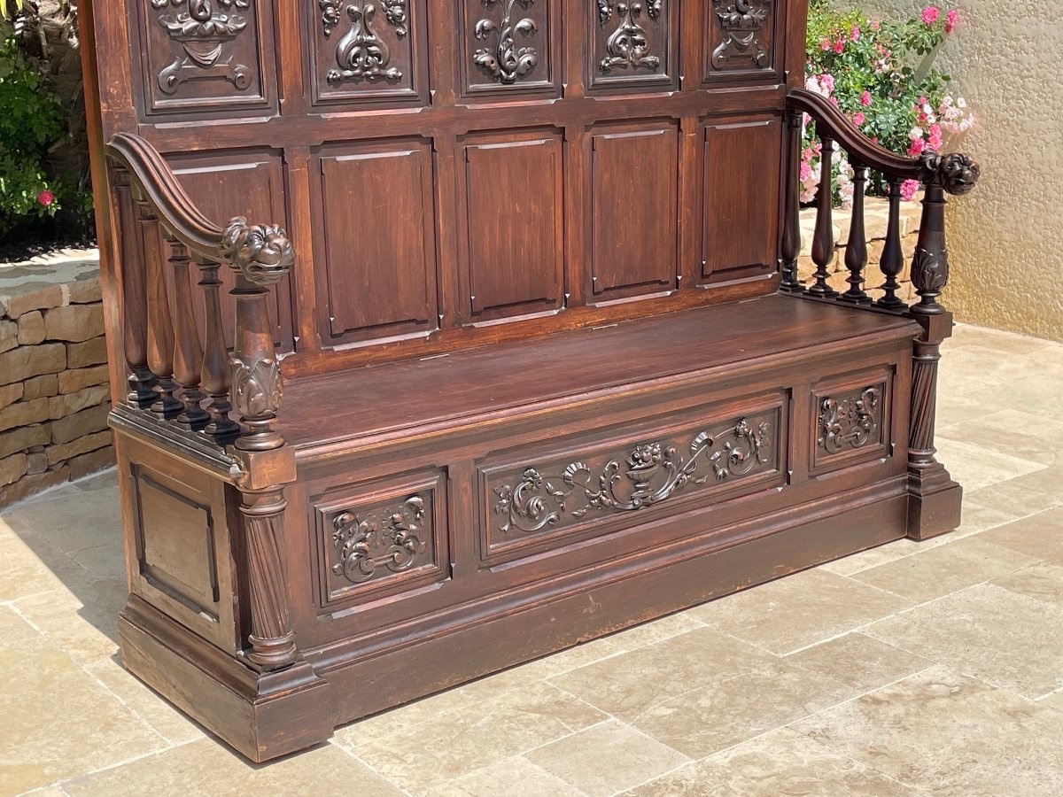 Gothic Style Cathedral Chest Bench-photo-2