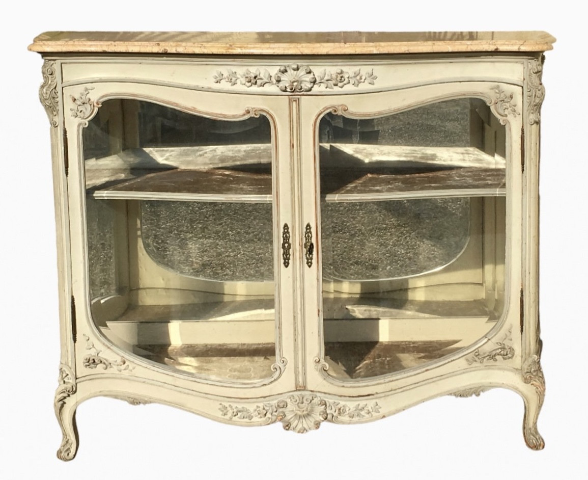 Argentier ou Vitrine Laquée Style Louis XV