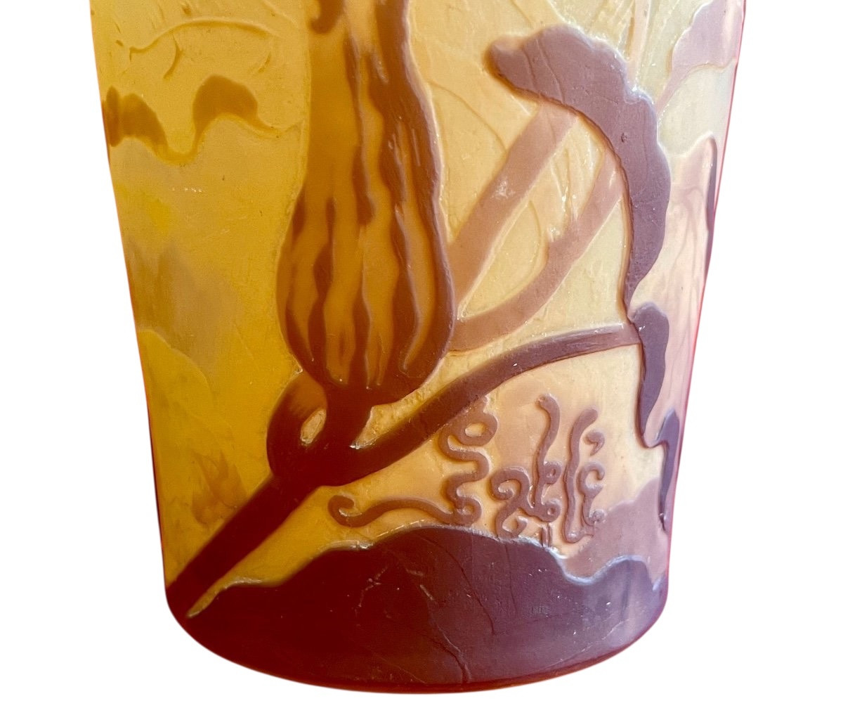 E. Galle - Baluster Vase With Wild Lilies-photo-4