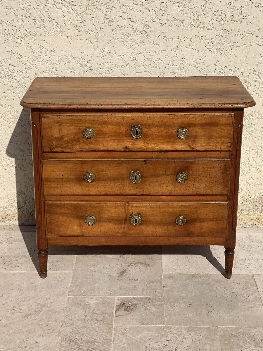 Small Louis XVI Style Walnut Chest Of Drawers.-photo-3
