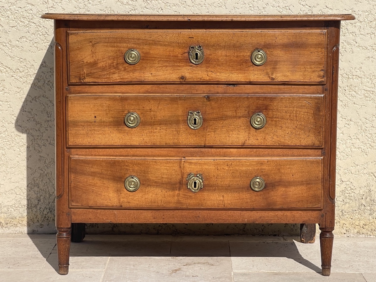Small Louis XVI Style Walnut Chest Of Drawers.-photo-2