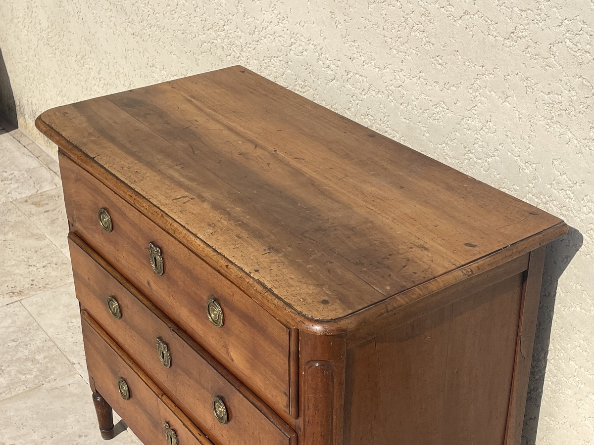 Small Louis XVI Style Walnut Chest Of Drawers.-photo-4