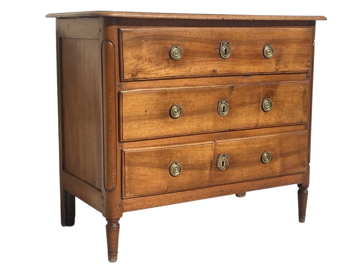 Small Louis XVI Style Walnut Chest Of Drawers.