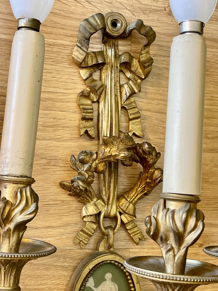 Alfred BEURDELEY - Paire d’appliques Style Louis XVI -photo-2