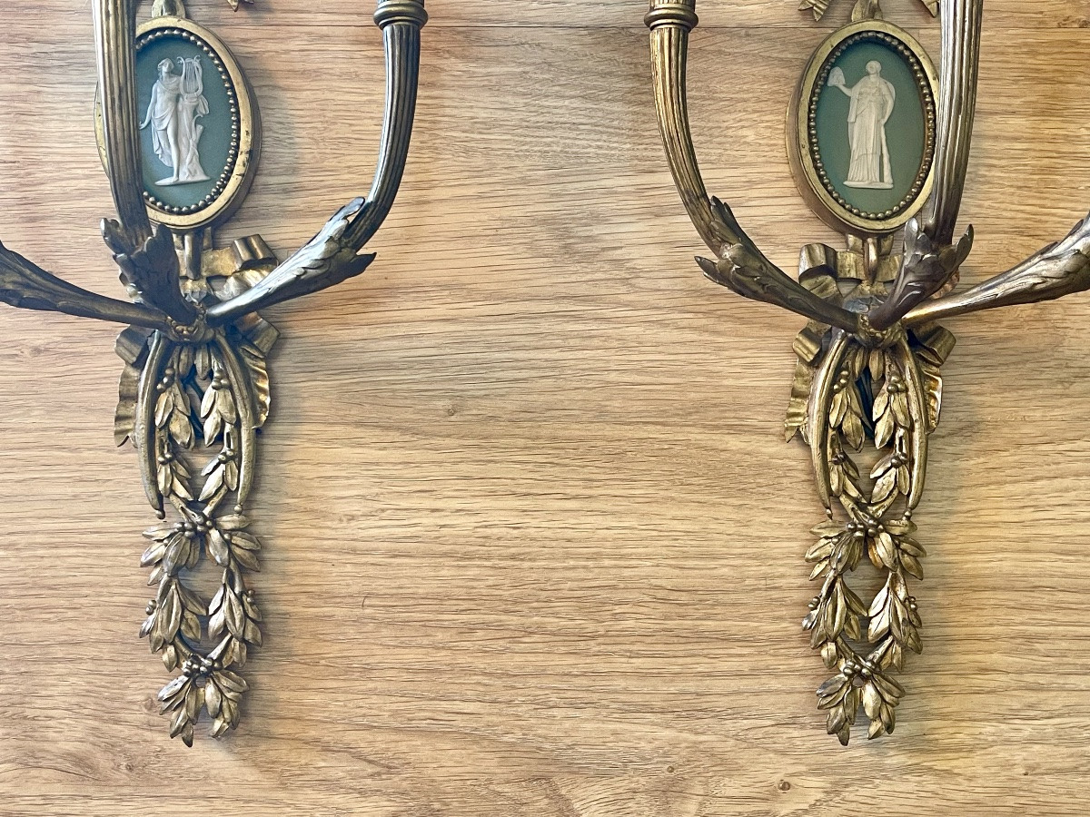 Alfred BEURDELEY - Paire d’appliques Style Louis XVI -photo-3