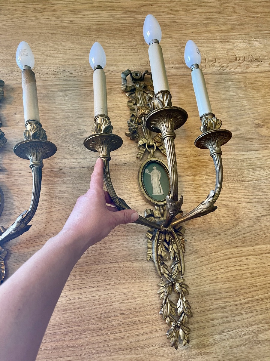 Alfred BEURDELEY - Paire d’appliques Style Louis XVI -photo-6