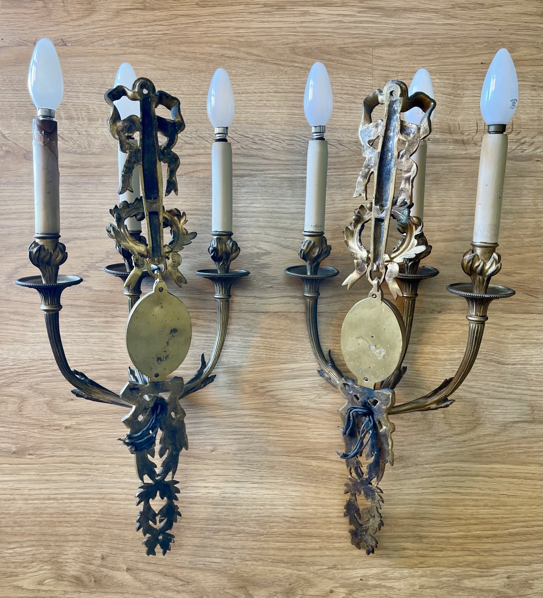 Alfred BEURDELEY - Paire d’appliques Style Louis XVI -photo-7