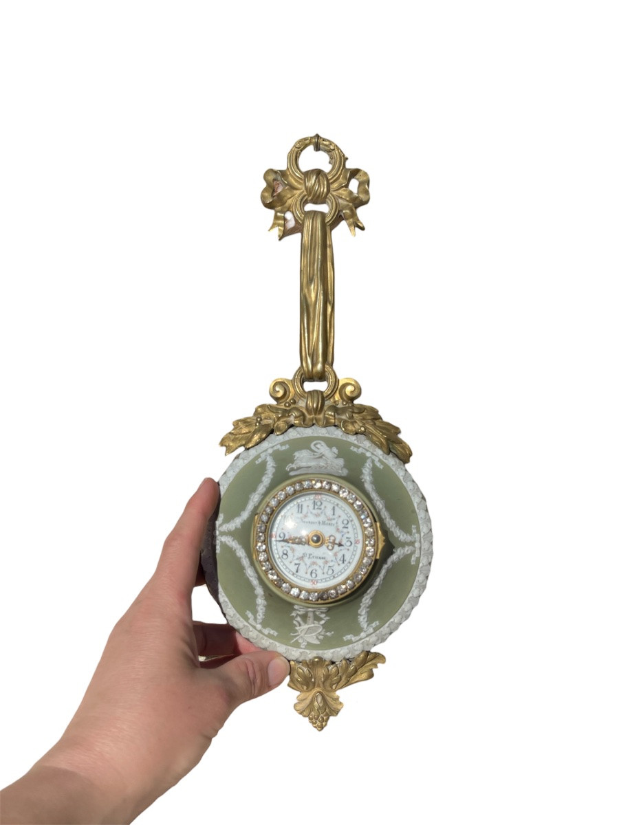 Small Cartel/small Wall Clock In Wedgwood -photo-2