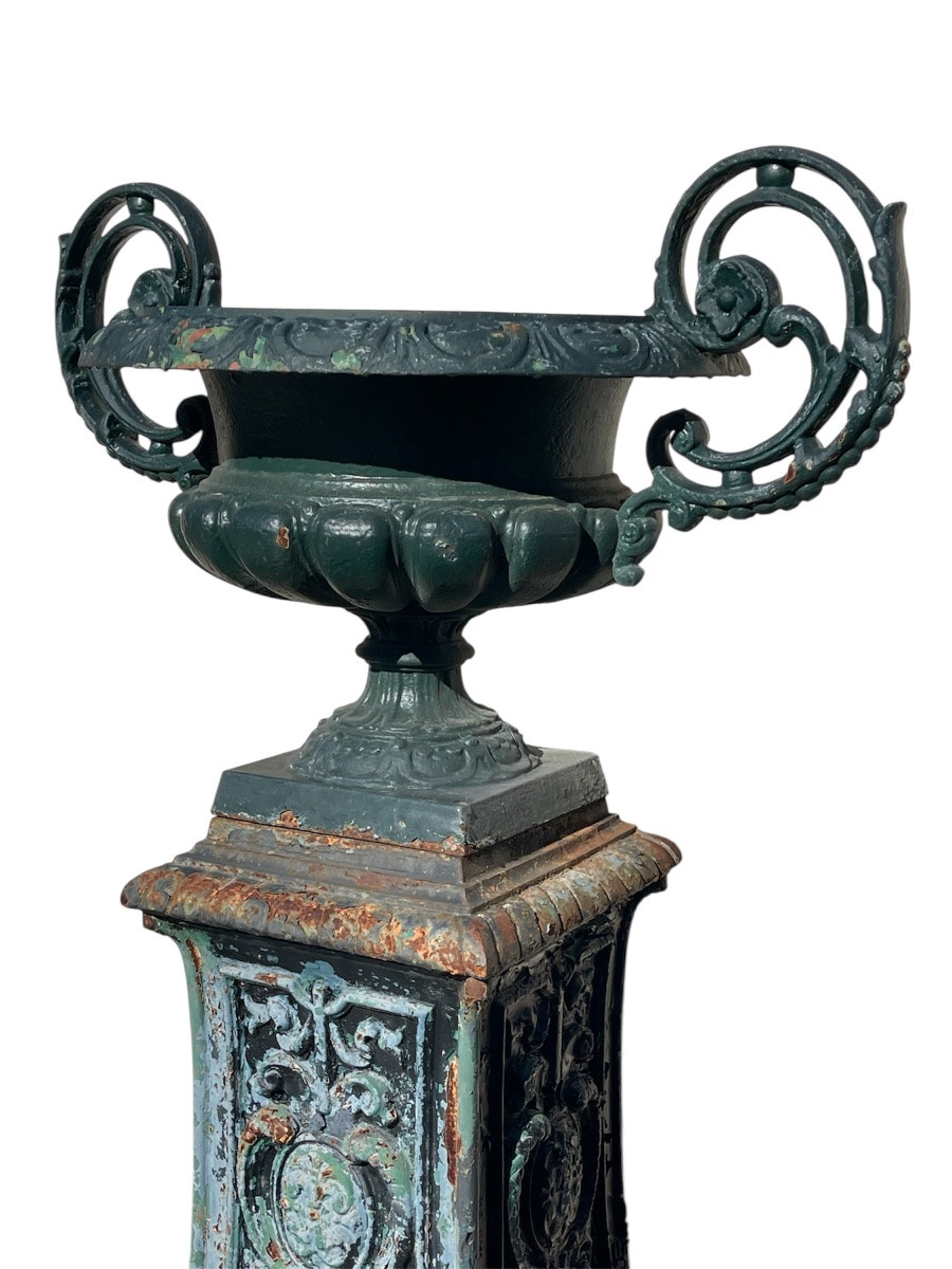 Napoleon III Garden Bowl/basin And Column -photo-3
