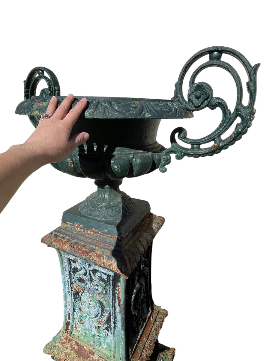 Napoleon III Garden Bowl/basin And Column -photo-5