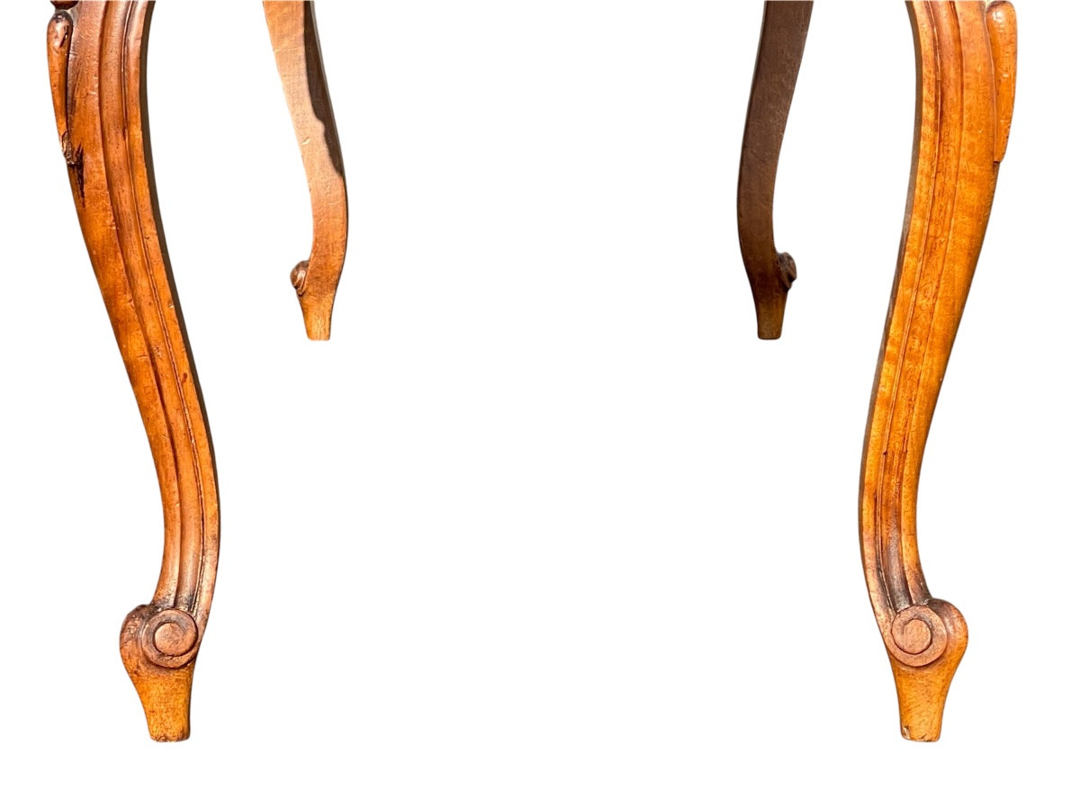 Banquette en Noyer Style Louis XV-photo-4