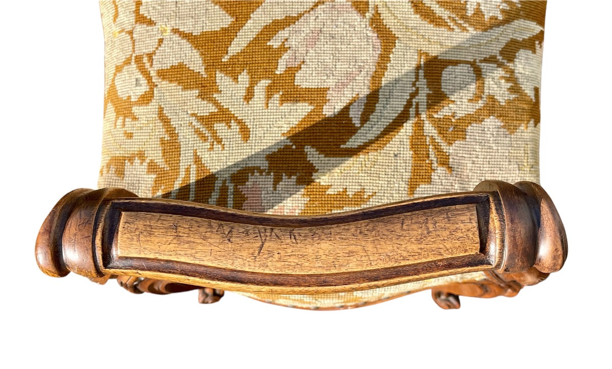 Banquette en Noyer Style Louis XV-photo-5