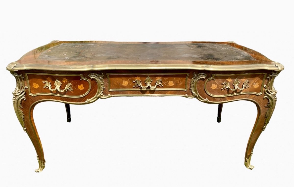 Gervais DURAND - Bureau Plat Style Louis XV-photo-2