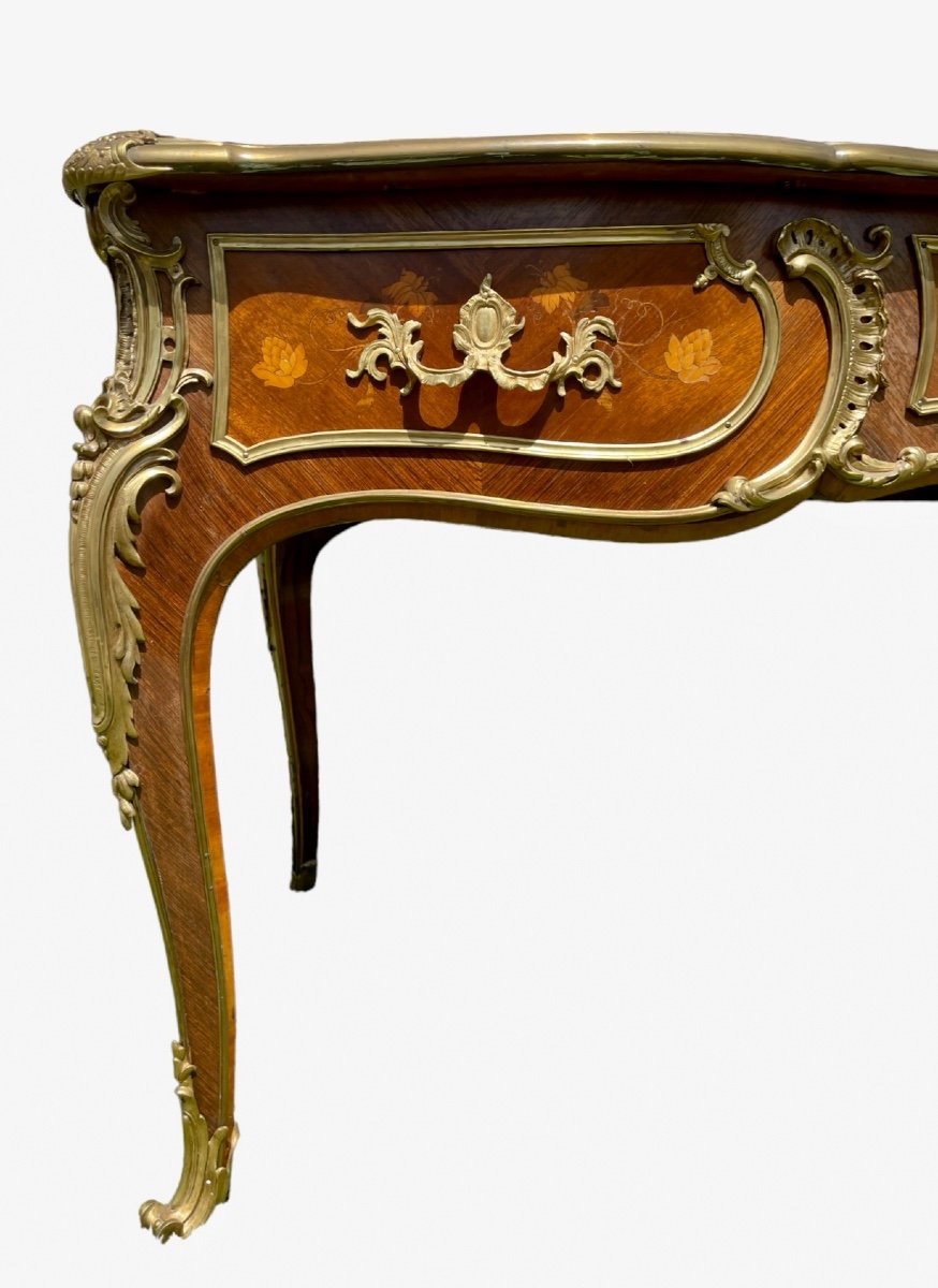 Gervais DURAND - Bureau Plat Style Louis XV-photo-3