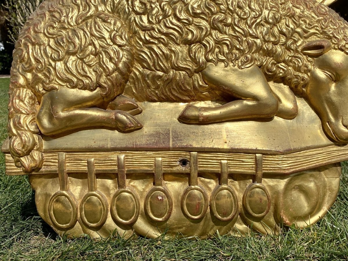 18th Century - Sculpture "the Paschal Lamb And The Seven Seals"-photo-4