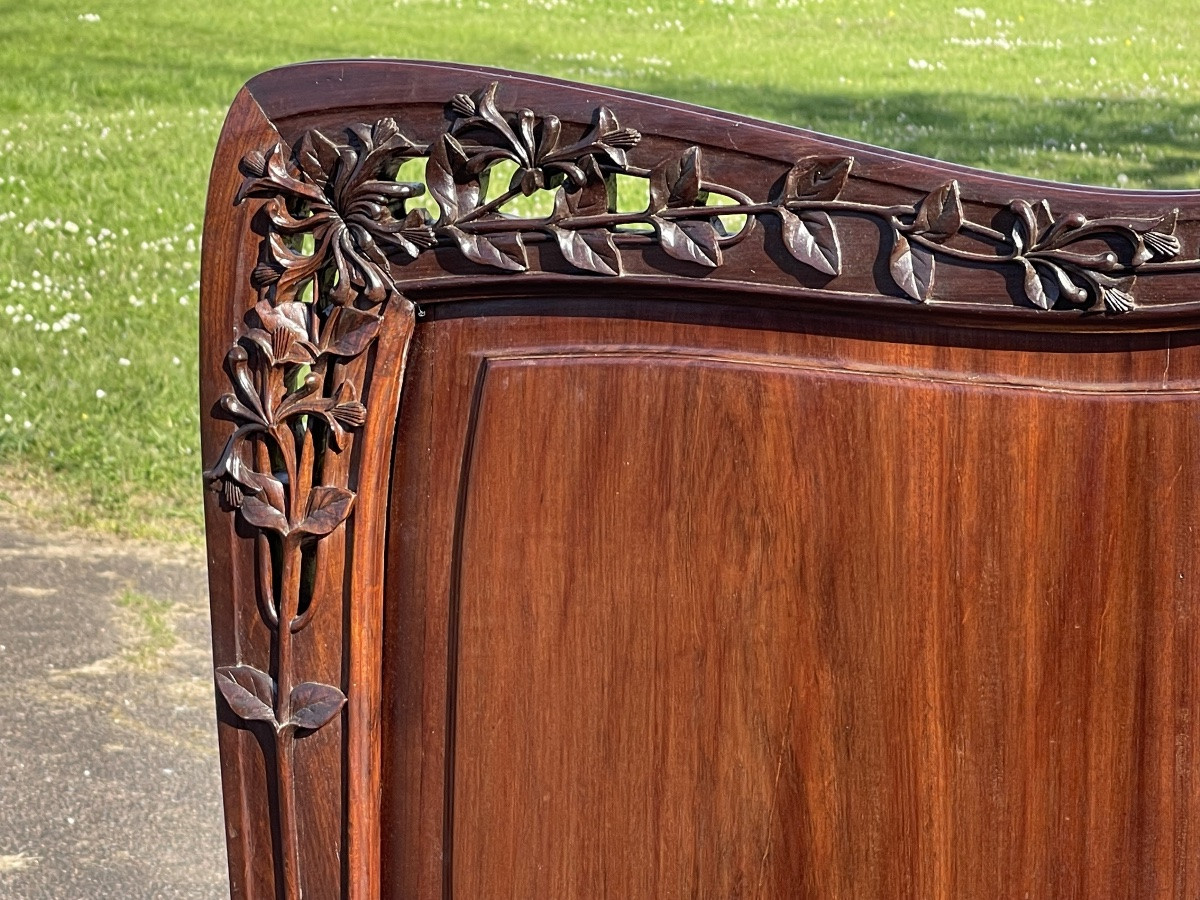 Majorelle Art Nouveau Bed In Mahogany-photo-2