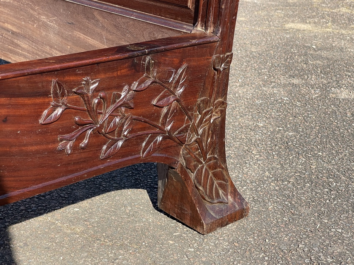 Majorelle Art Nouveau Bed In Mahogany-photo-7