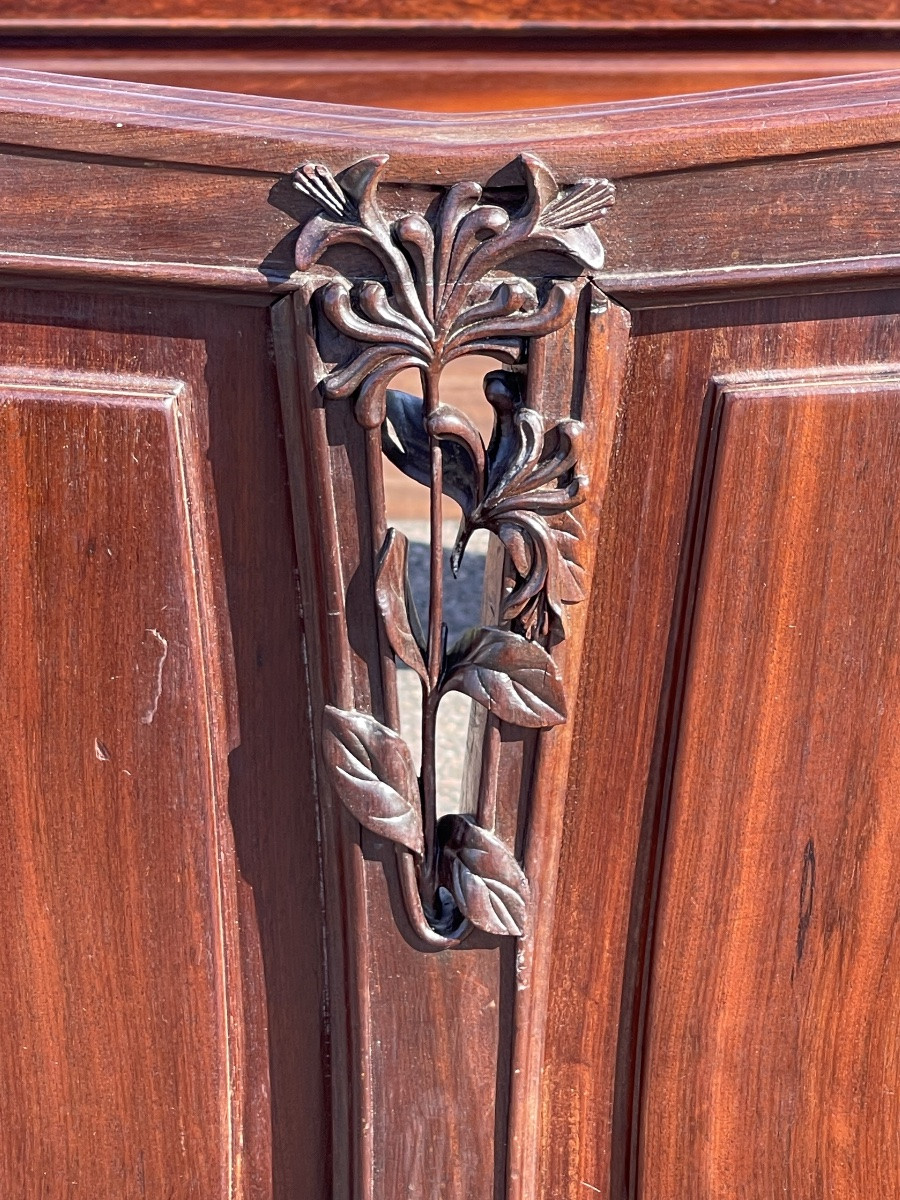 Majorelle Art Nouveau Bed In Mahogany-photo-8