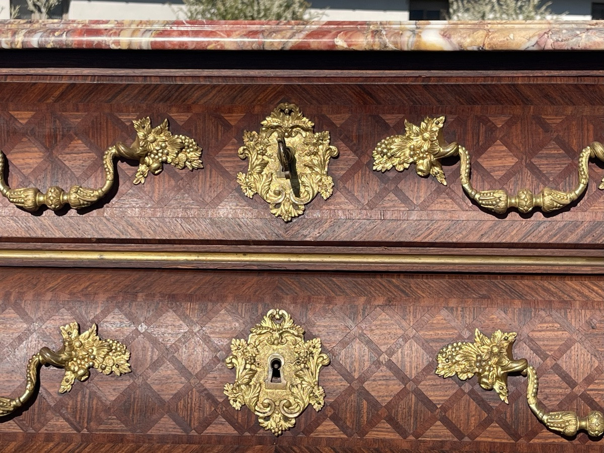 A. BASTET - Commode en Marqueterie Style Louis XV / Nap III-photo-1