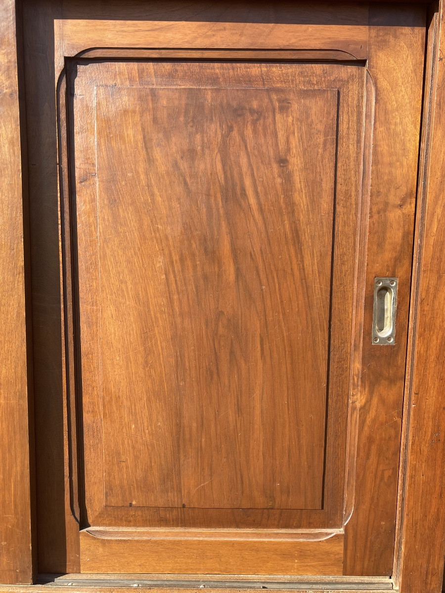 Bibliothèque à 12 portes en noyer XIX siècle -photo-5