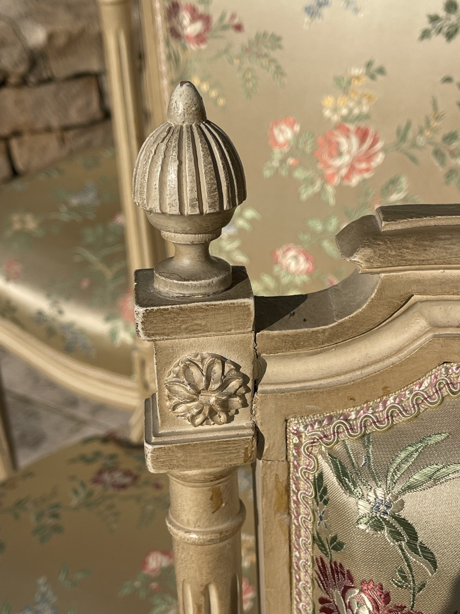6 chaises laquées de style Louis XVI -photo-7