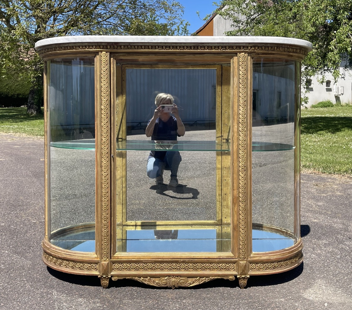 Vitrine en Bois doré Napoléon III -photo-2