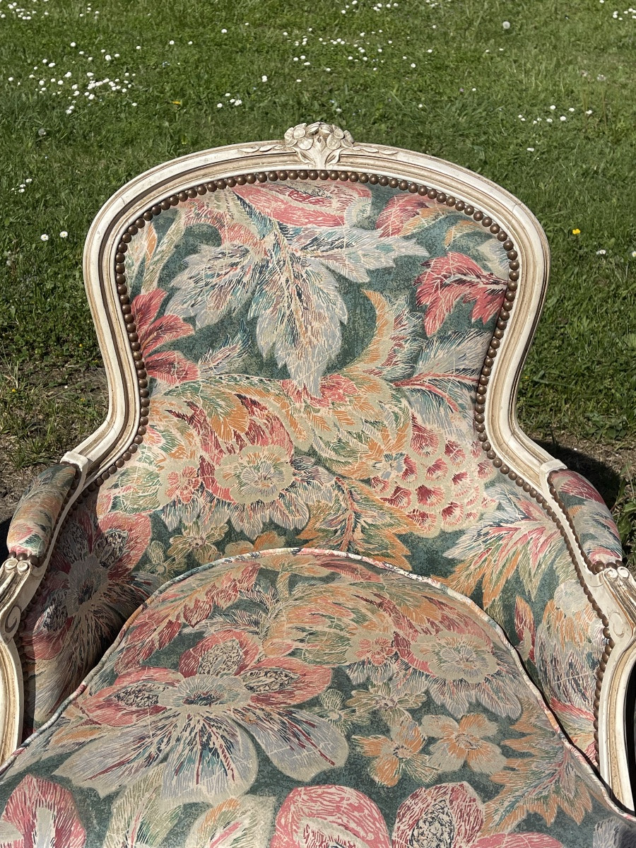 Suite 4 Armchairs/ Bergères Style Louis XV-photo-4