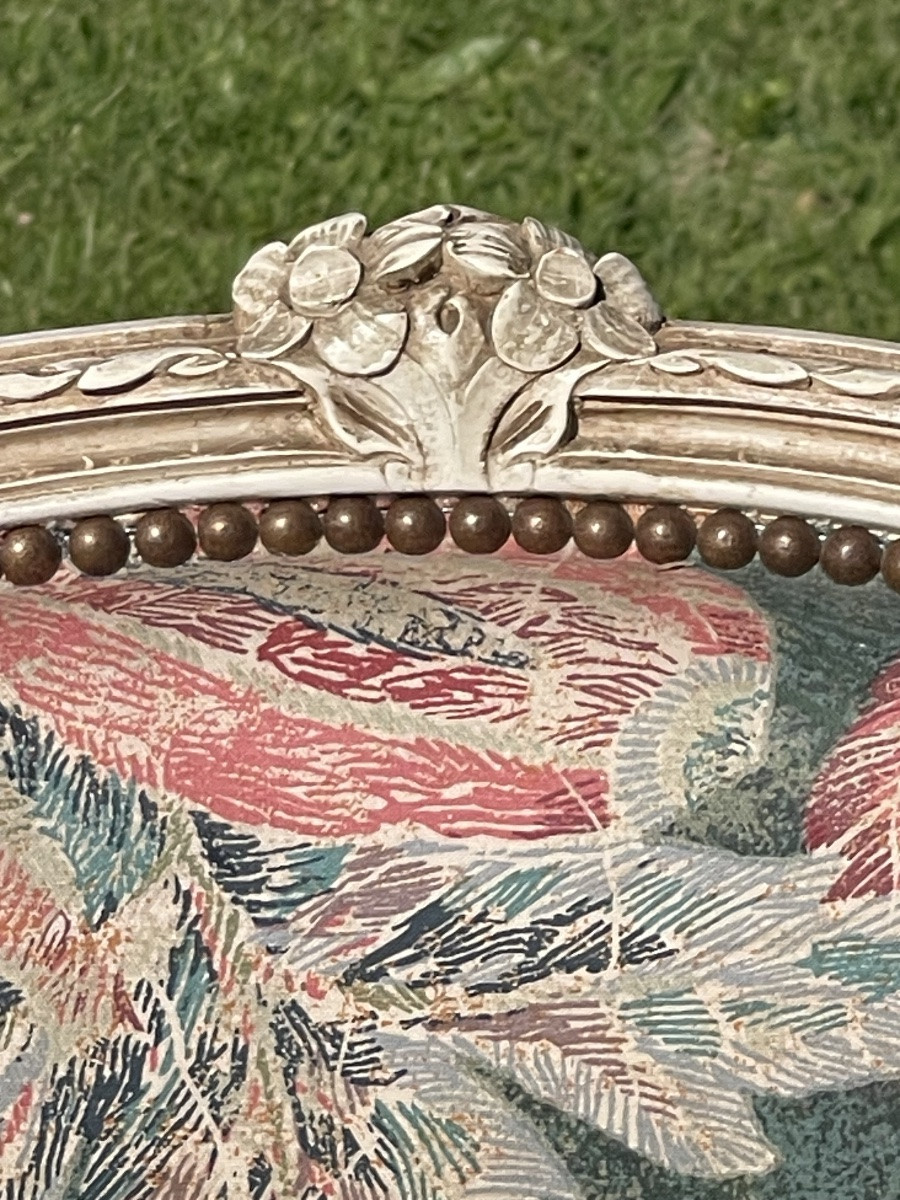 Suite 4 Armchairs/ Bergères Style Louis XV-photo-1