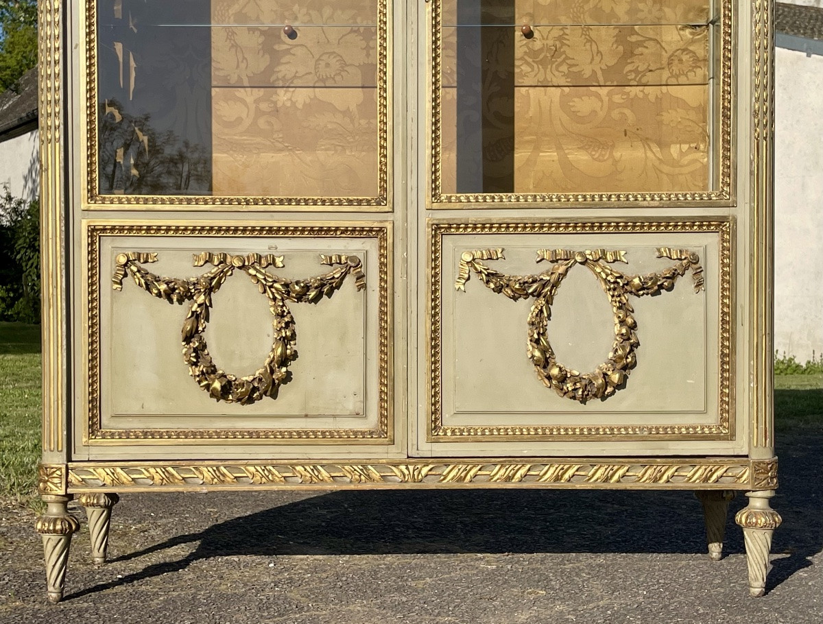 Vitrine en Bois doré Style Louis XVI-photo-1