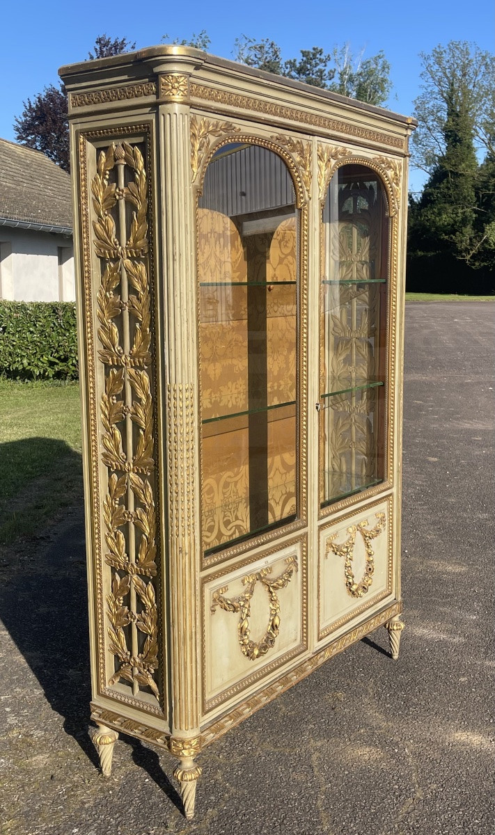 Vitrine en Bois doré Style Louis XVI-photo-3