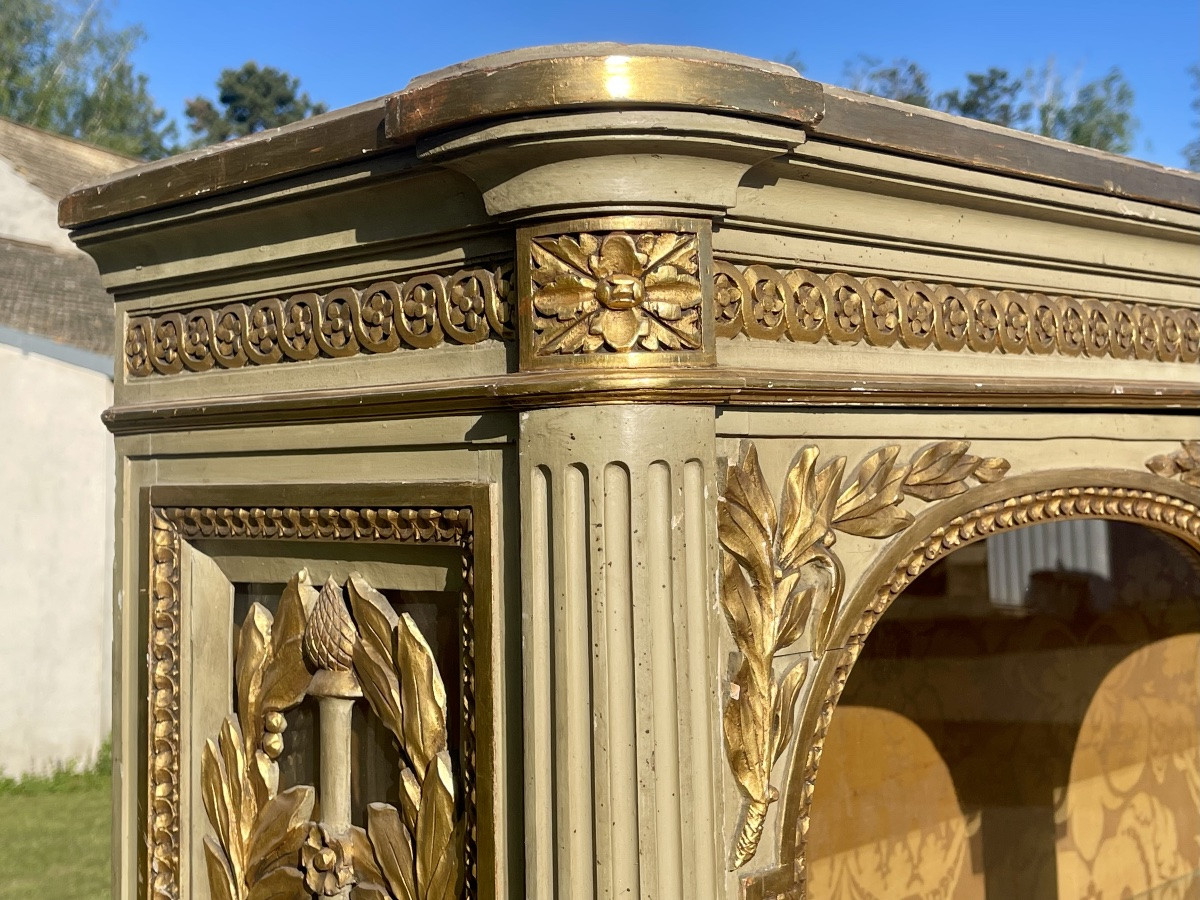 Vitrine en Bois doré Style Louis XVI-photo-4