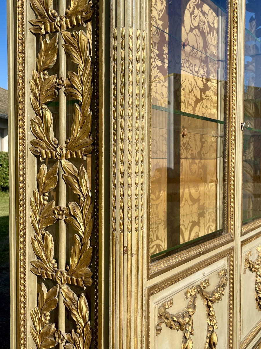 Vitrine en Bois doré Style Louis XVI-photo-6