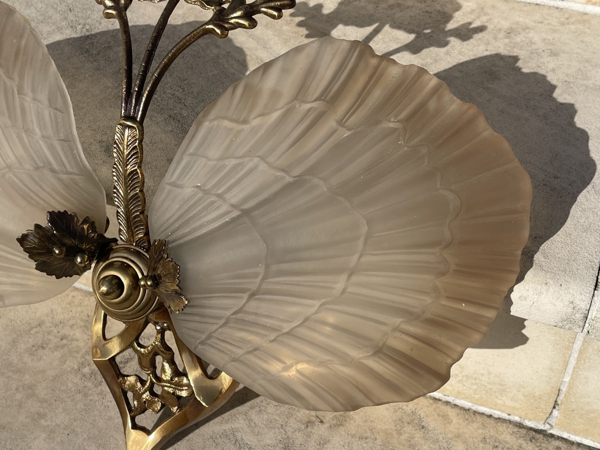 Pair Of Hollywood Regency Art Deco Wall Lights-photo-3