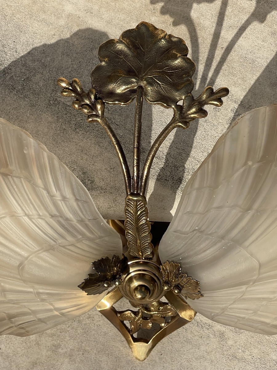 Pair Of Hollywood Regency Art Deco Wall Lights-photo-1