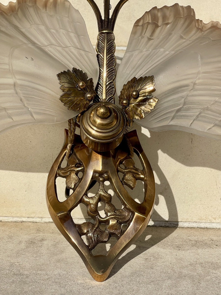 Pair Of Hollywood Regency Art Deco Wall Lights-photo-2