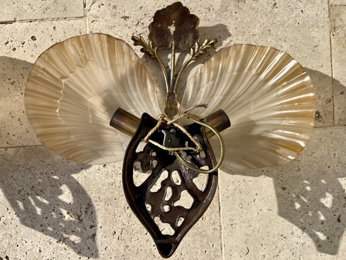Pair Of Hollywood Regency Art Deco Wall Lights-photo-4