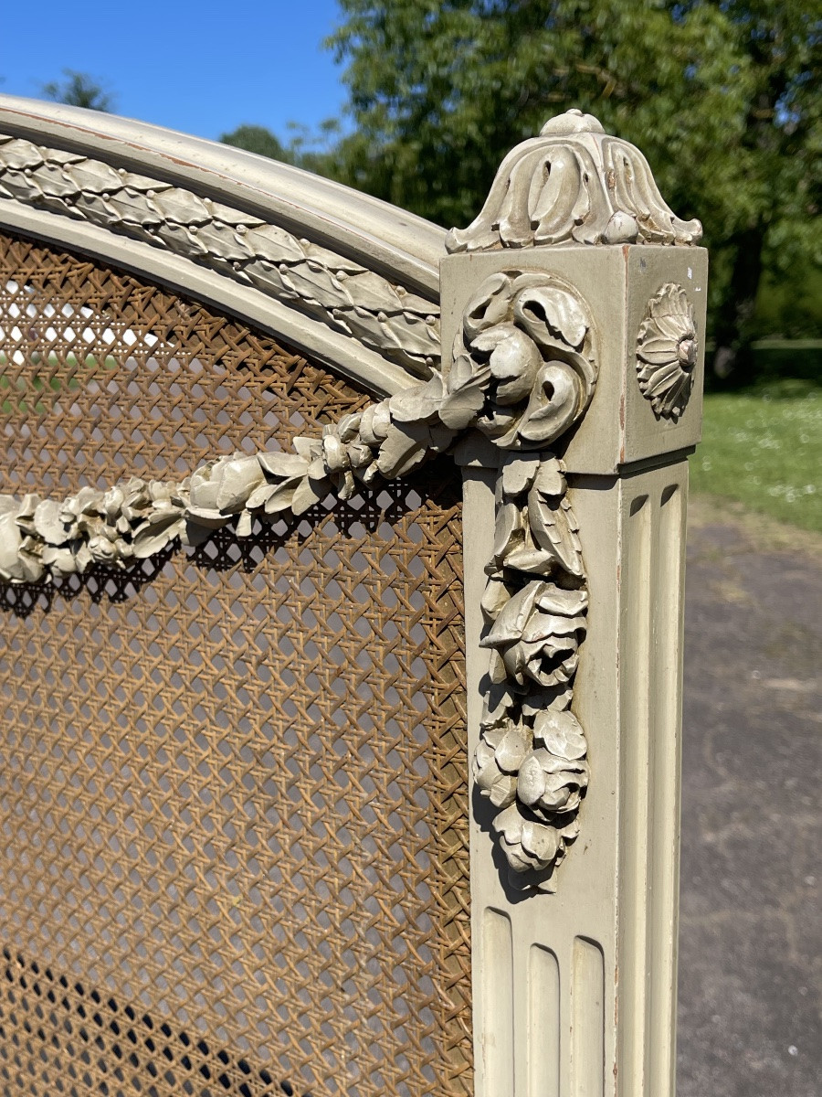 Louis XV Style Lacquered Bed And Bedside Table-photo-2