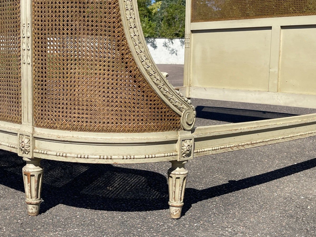 Louis XV Style Lacquered Bed And Bedside Table-photo-4
