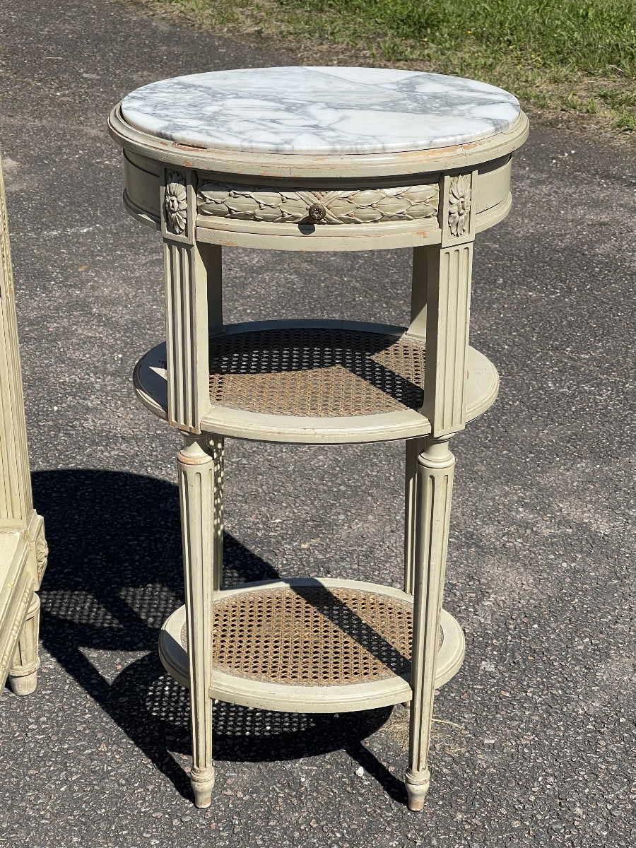 Louis XV Style Lacquered Bed And Bedside Table-photo-7