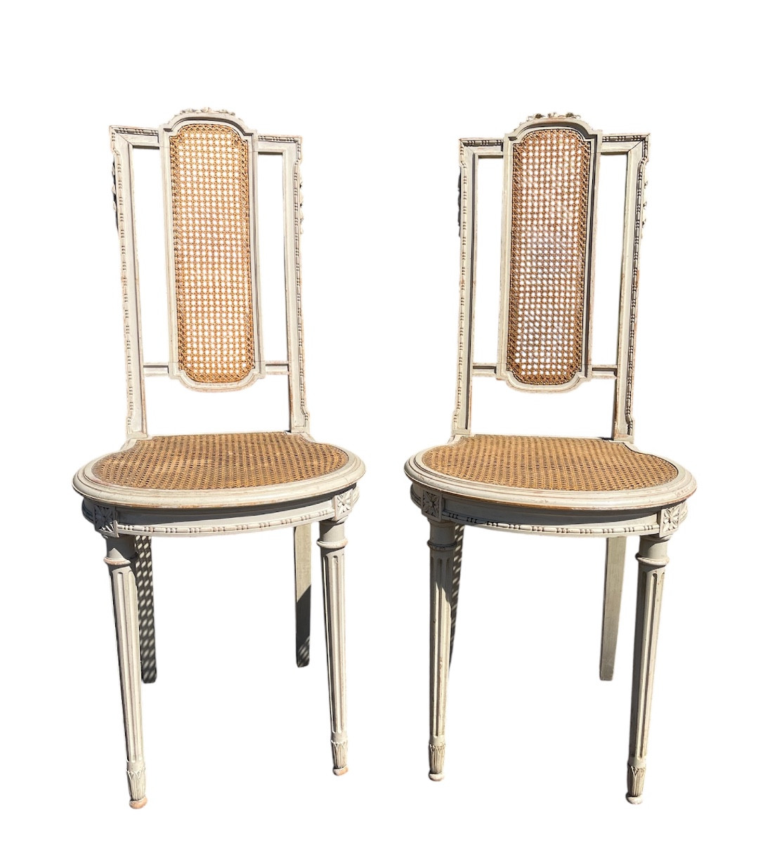 Pair Of Louis XVI Style Lacquered Chairs