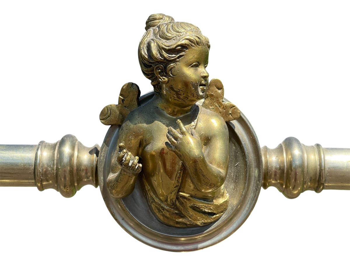 Large Brass And Gilt Bronze Bed Louis XVI Style-photo-2