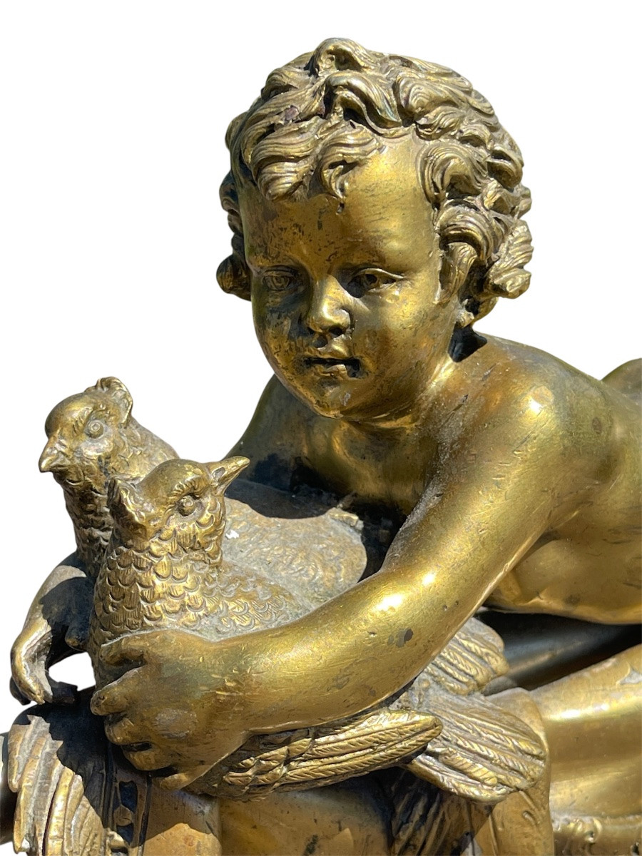 Large Brass And Gilt Bronze Bed Louis XVI Style-photo-7