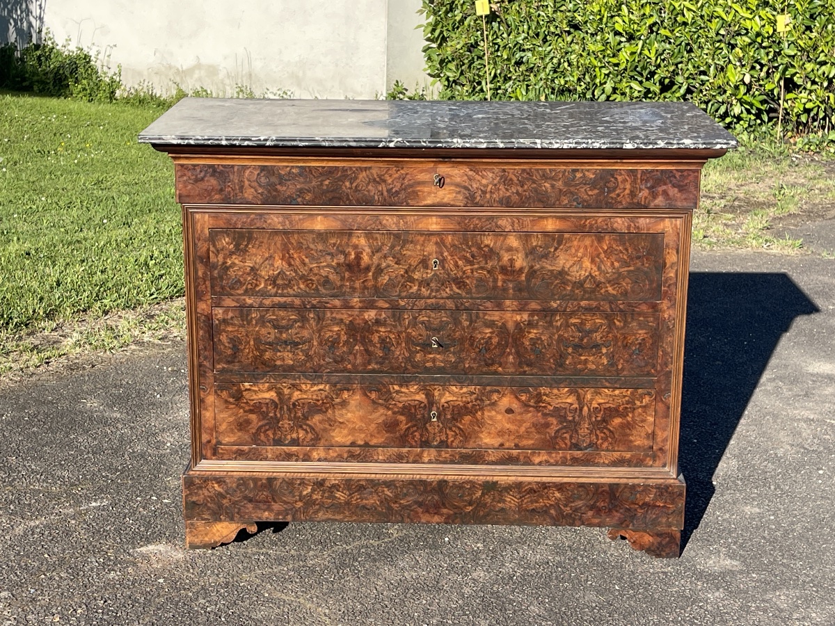 Louis Philippe Walnut Chest Of Drawers-photo-2