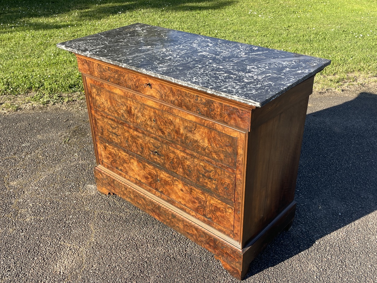 Louis Philippe Walnut Chest Of Drawers-photo-3