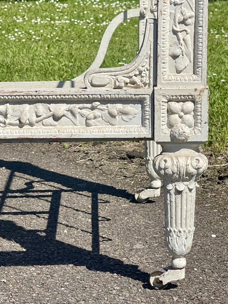 Petit Lit / Banquette En Fonte De Fer Style Louis XVI-photo-4