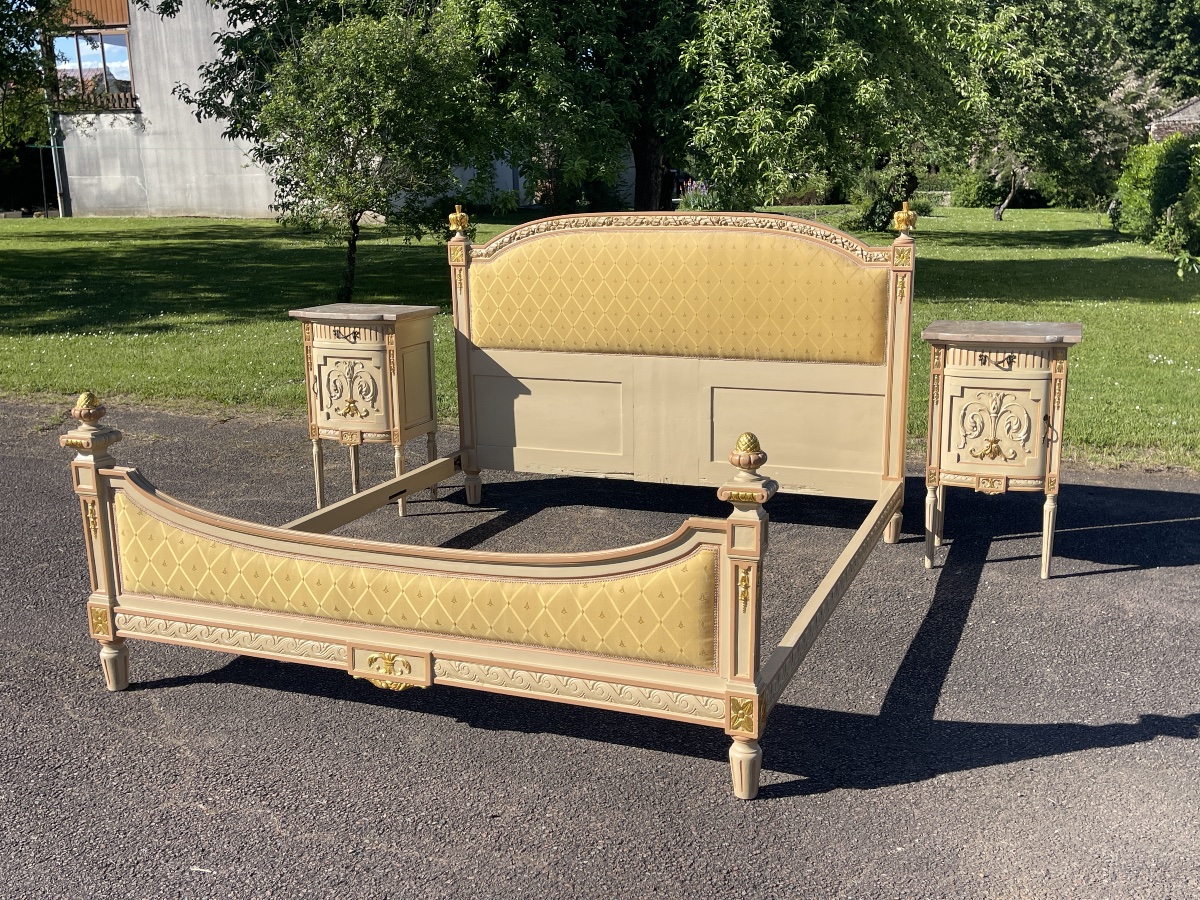 Lit laqué de style Louis XVI-photo-4