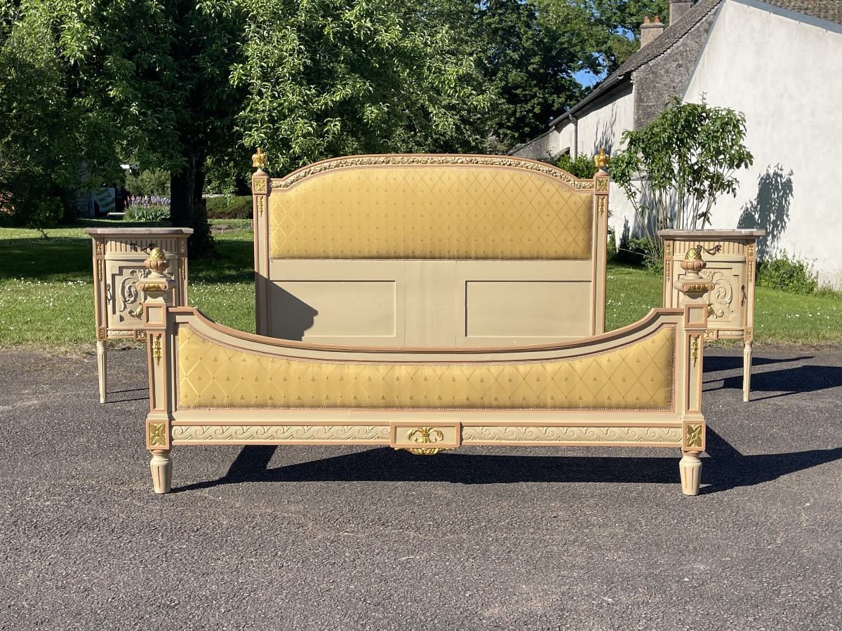 Lit laqué de style Louis XVI-photo-7