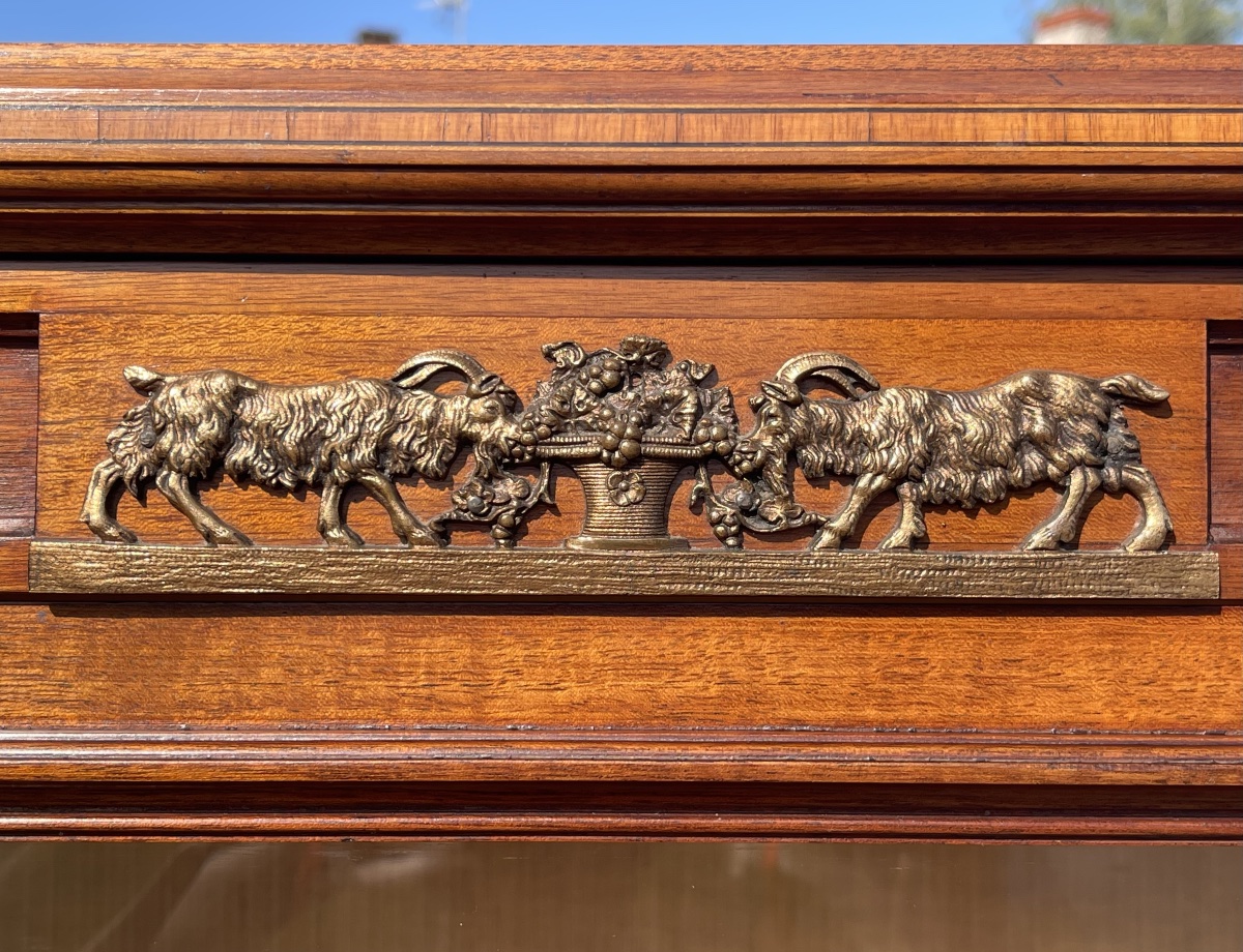 Vitrine en Marqueterie Style transition Louis XV/Louis XVI-photo-3