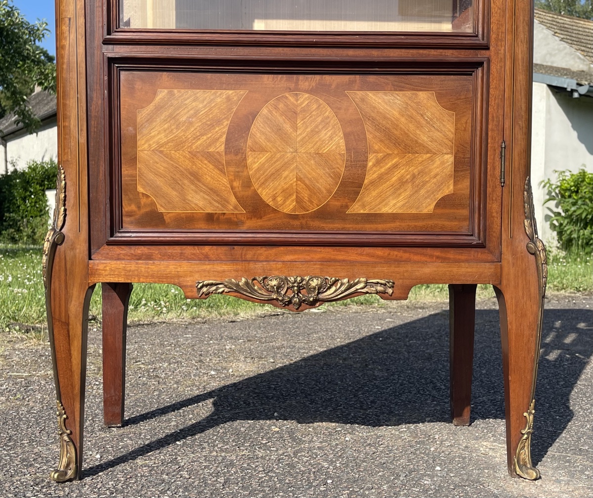 Vitrine en Marqueterie Style transition Louis XV/Louis XVI-photo-3